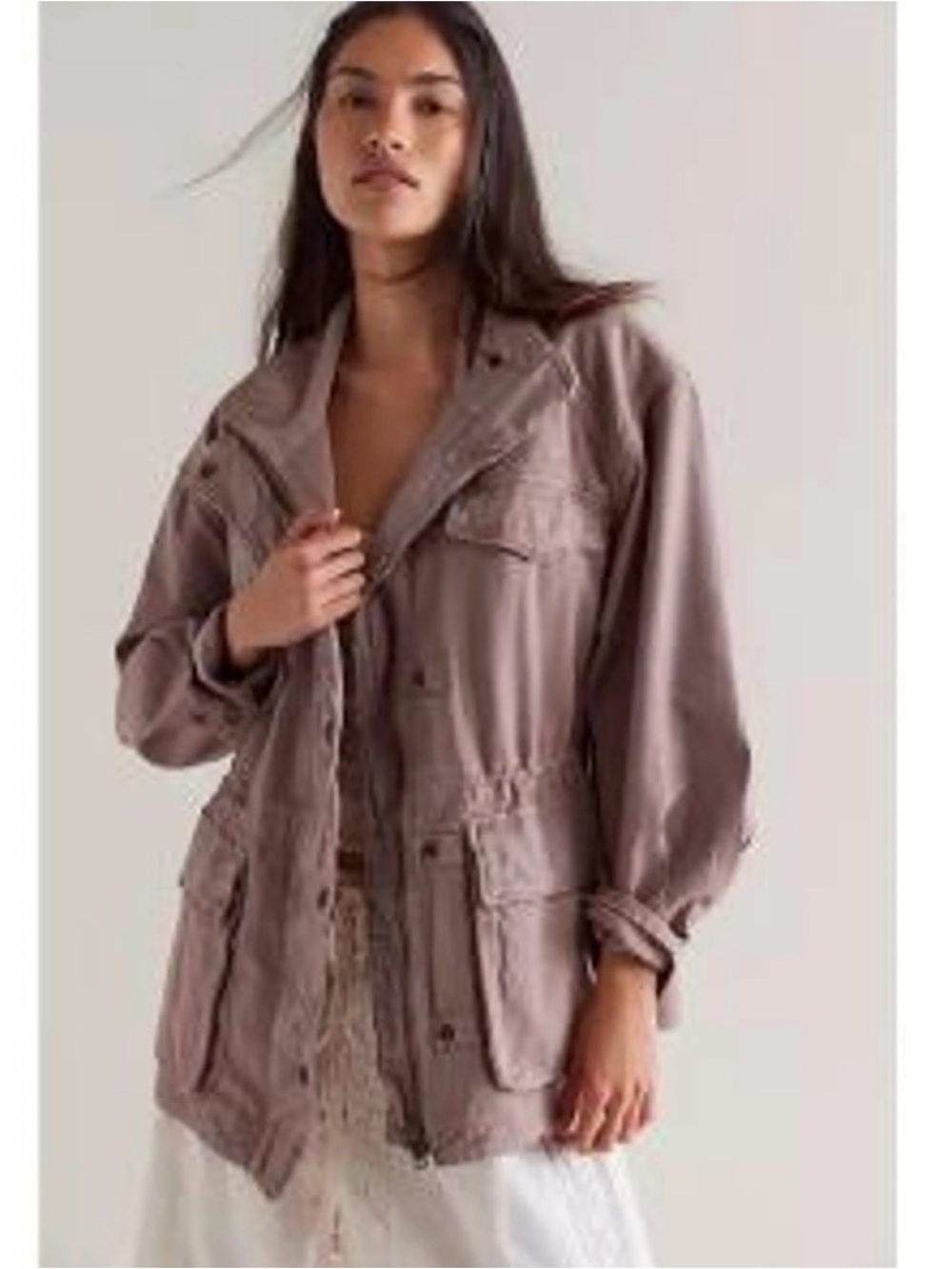 We The Free Mauve Utility Jacket with Drawstring Waist